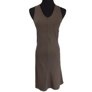 Paula Cahen D' Anvers Chocolate Brown Jersey Swing Dress Sleeveless Slip Dress